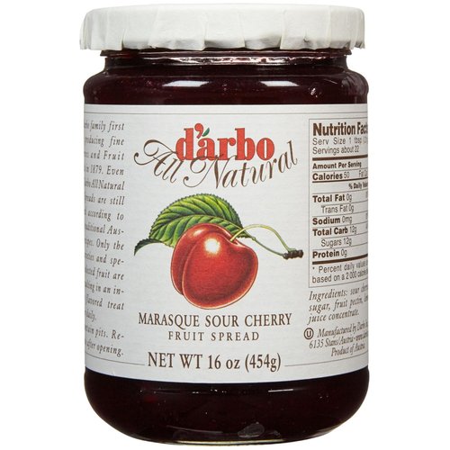 D'arbo Sour Cherry Fruit Spread, 16 oz