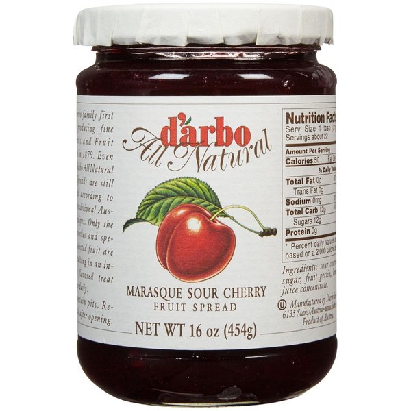 D'arbo Sour Cherry Fruit Spread, 16 oz