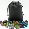 Poludie 5 Polyhedral Dice Set (35pcs) with Leather Dice Bag, D&D Dice for Dungeons and Dragons, RPG, MTG Table Games (Window Lattice Carved Series)