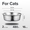 URBUDDIES 2 Pack Hammered Stainless Steel Cat Bowls, Premium Metal Cat Bowls with Non Slip Rubber Bottom, Dishwasher Safe, Easy to Clean, 2 Cup, Gray Bottom