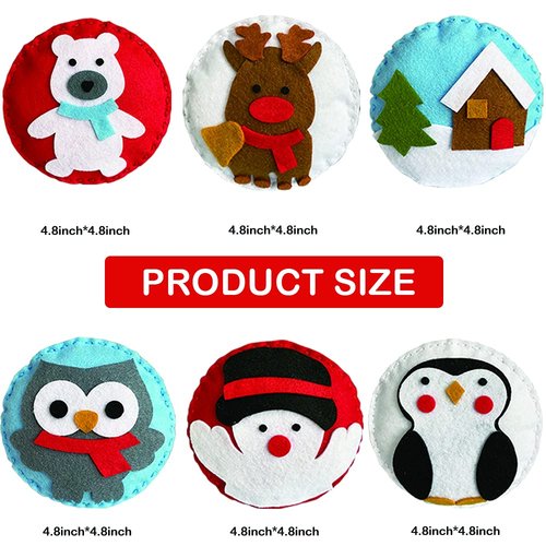 MOVEBO Felt DIY Sewing Crafts (Christmas Ornaments DIY Set),DIY Kit My First Sewing Kit for Kids Girls Boys Preschool Sewing Kits Projects Craft Kits for Kids Sewing Kit Art Projects