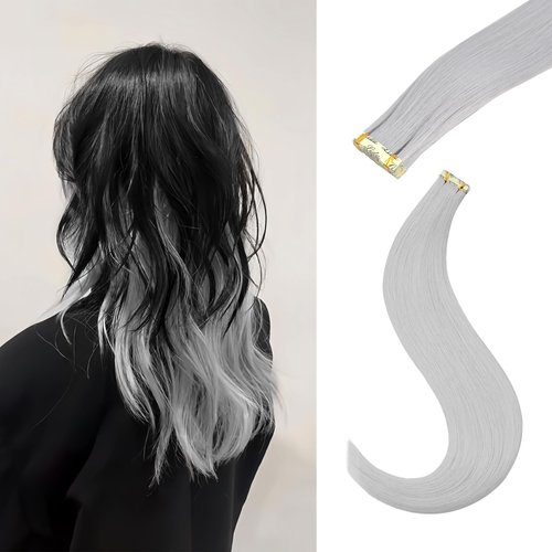 24 Inch Tape in Hair Extensions, 20pcs Invisible Tape in Hair extensions Synthetic Hair Tape in Extensions Colored Hair Extensions Tape Ins Long Straight Natural Soft Hair Party Highlights Hair (03)