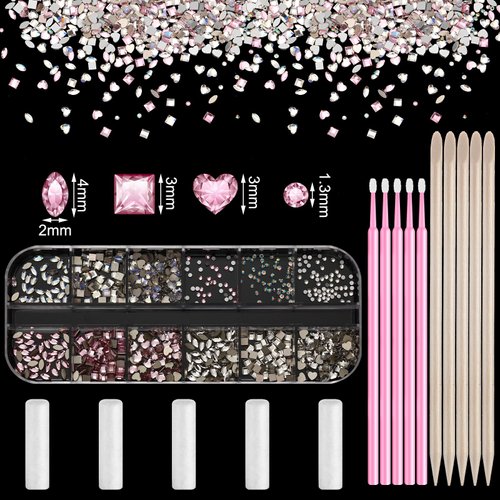 377 Pieces Tooth Gem Kit Tooth Jewelry Kit DIY Fashionable Tooth Artificial Crystal Reflective Tooth for Halloween Christmas Teeth Party Decorations (Stylish Style)