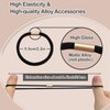 Jseng Black Hair Ties for Women, Bracelet Hair Ties for Thick or Thin Hair, 8 Styles Metal Beads Hair Ties, No Damage 16PCS Black