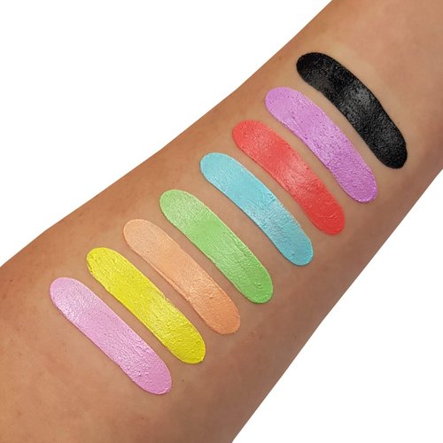 Moon Glow - Blacklight Neon Face Paint Stick / Body Crayon makeup for the Face & Body - Pastel set of 8 colours - Glows brightly under blacklights
