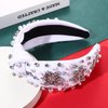 Christmas Snowflake Headband for Women Pearl Rhinestone Jewelry Snaowflake Hairband Winter Holliday Wide Knot Headband Christmas Party Favors Gifts