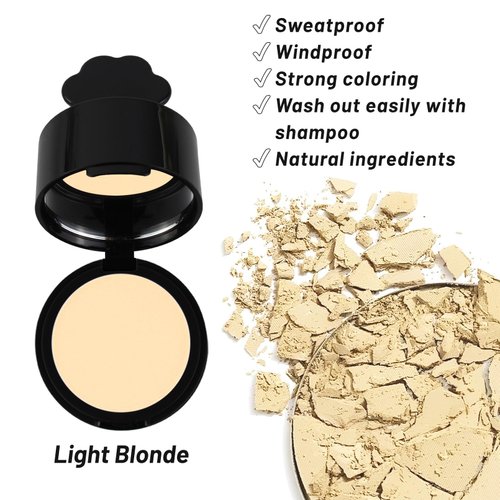 Luxecolors Root Touch Up Powder Hairline Powder for Thinning Hair Concealer Gray Coverage, Eyebrows Powder Bald Spot Root Cover Up for Women (Light Blonde)