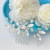 CASOLVX Bride Hair Comb Crystal Hair Piece Wedding Rhinestone Hair Accessories for Brides Bridesmaids Women