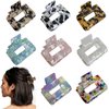 8Pcs Hair Claw Clips, BetterJonny Hair Clips Square Hair Jaw Clips Hair Accessories for Women Medium Hair Clips Tortoise Barrettes Hair Accessories