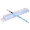 Ivy L 2- Way French Gel Acrylic Nail Art Kolinsky Brush with Dotting Tool for Professional Manicure Cuticle Clean up Nail Art Design (Size # 8, Blue Marble)
