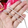 Towenm 1 Roll 10 Yards Rhinestone Chain, 3mm Crystal Rhinestones Close Chain Roll, Sew on Crystal Rhinstone Chain Trim, Crystal Claw Cup Chain (Silver Base + Clear Rhinestones, SS12 / 3mm)