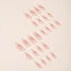 GRITOSE Medium Long Press on Nails Almond Glossy Acrylic Fake Nails Stiletto Nail Tips Gradient Nails Press ons with Star Designs Nude Pink Aurora False Nails Full Cover Glue on Nails for Women