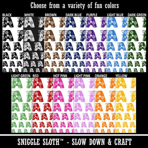 Sweet and Cute Flowers Rounded Block Letter A Temporary Tattoo Water Resistant Fake Body Art Set Collection - Red (One Sheet)