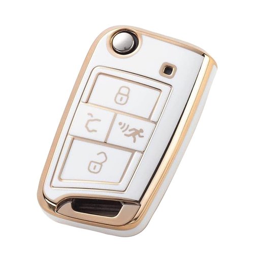 Tautrophen Key Fob Cover for Volkswagen VW 2015-2024 Car Keys Case Protector for Tiguan Golf GTI Altas Jetta Taos Soft TPU