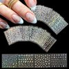 30 Sheets Silver Nail Art Stickers Aurora Silver Star Moon Nail Decals 3D Self-Adhesive Holographic Line Nail Stickers Laser Heart Letter Snowflake Leaf Nail Supplies for Women Girls Manicure DIY