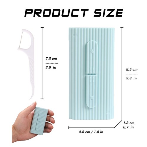 Dental Floss Portable Case, Storage 10 Picks Adult Floss in Box. The Best Tool for Cleaning Teeth and Oral Care. Portable Travel Floss is Perfect for Dinners, Dating, Travel, Hotels. (Blue)