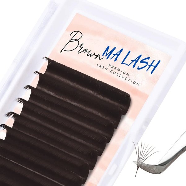 MA LASH Brown Dark Chocolate Eyelash Extensions Individual Lashes Premium Volume & Classic Lash Soft mixed Salon Use (DC CC 0.1 (7-13 mixed))
