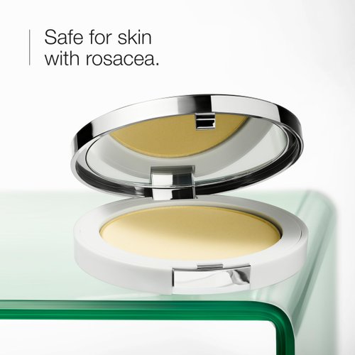 Clinique Redness Solutions Instant Relief Mineral Pressed Powder Makeup | Redness Correcting + Appropriate for Skin with Rosacea, Transparent