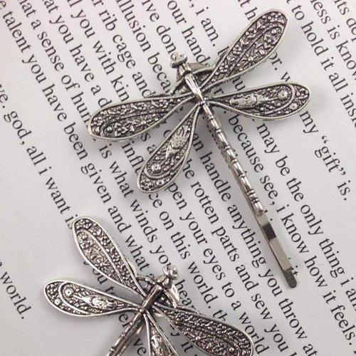 Dragonfly Hair Clip,Antique Headwear Wedding Retro Styling Hair Clip,Bridal Headdress, Color Head Wear Styling Hair Accessories for Girls Women Bobby Pins Hairpins French (1)