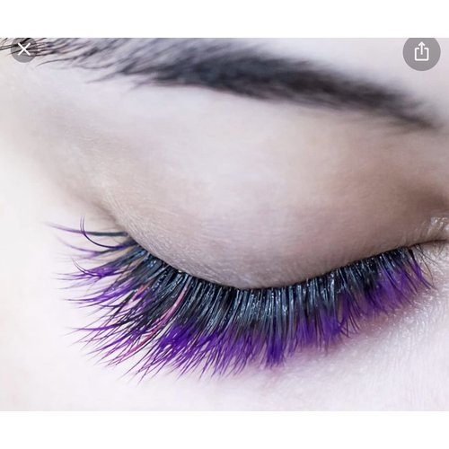 Alluring Synthetic Mink Lashes Reusable Strip False Eyelashes Cat-Eye, Fun Colored Lashes - Purpl...