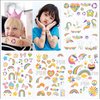 Temporary Tattoos for Kids, Birthday Party Supplies, Fake Tattoos Stickers for Boy and Girls, Decorations Party Game Activities Reward Gifts ﻿ (Rainbow)