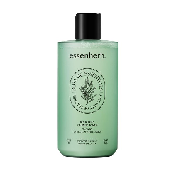ESSENHERB Tea Tree 90 Calming Toner | Vegan | Real Tea Tree | Sebum Control | Mild Formula, Korean Skincare (320ml, 10.82oz)