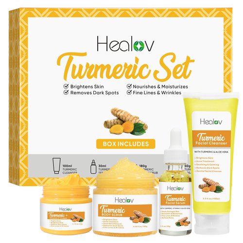 Turmeric Skincare Set - Turmeric Skin Care Products Brightening &amp; Acne - Turmeric Skin Care Kit, ...