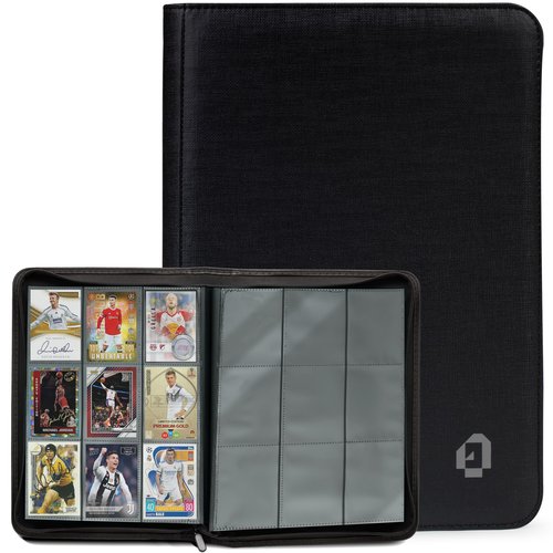 Trading Card Binder 9 Pocket – Holds 360 Sports, TCG, MTG, Game, Credit, Coupon, Gift and Business cards – Double-sided sheets – Card Collection Binder makes a Great Card Book
