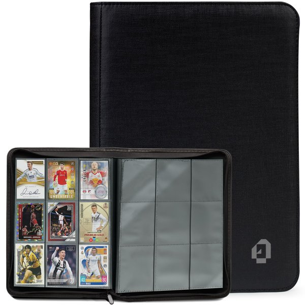 Trading Card Binder 9 Pocket – Holds 360 Sports, TCG, MTG, Game, Credit, Coupon, Gift and Business cards – Double-sided sheets – Card Collection Binder makes a Great Card Book