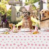 2 Pack Puppy Paw Print Tablecloth, 51x87'' Pink Plastic Disposable Table Cover for Pet Themed Party Decorations for Cat Dog Birthday Party Supplies Lets Pawty Party Supplies Pet Shower Party Decor