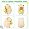 Ditucu Cute Tennis Capybara Plush Sports Pulling Stuffed Animals Capibara Plushies Toys Gifts for Kids Beige 9.8 inch