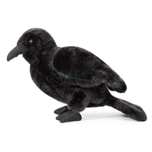 Frankiezhou Home Crow Stuffed Animals - Realistic Standing Black Raven Plush Toy 10inch, Soft Plush Toy Crow Wild Animal Dolls, Cute Little Bird Raven Plush as Gift for Your Friends