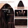 Cephermer Ponytail Extension 22'' 24'' Long Wavy Straight Claw Clip in Pony Tails Hair Extensions Natural Looking Synthetic Hairpiece for Women Chocolate Brown
