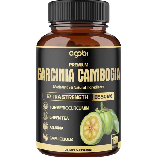 Premium Garcinia Cambogia 20:1 Extract Capsules 8550 mg - with Green Tea, Arjuna, Garlic, Turmeric, Black Pepper - Body Health & Immune Support Supplement - 1 Pack 150 Caps for 5 Months
