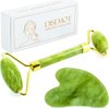 Disemot Jade Roller & Gua Sha Facial Tools, Natural Anti-Aging Jade Beauty Skin-Care Tool Face Roller to Rejuvenate Facial Skin Cooling, Slimming & Firming, Great as Stocking Stuffers