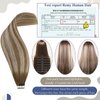 LaaVoo Tape in Human Hair Extensions Balayage Ombre Real Human Hair Extensions Tape in Remy Hair Extensions Light Brown Fading to Platinum Blonde with Brown 20pcs 50g 14 Inch