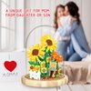 ZYLEGEN Sunflower Bouquets Building Toy with Dust Cover,Creative Project for Home/Office Desk Décor,Idea Housewarming Creative Toy for Mom Woman Adults(558Pcs)