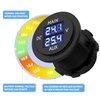 MICTUNING LED Digital Double Voltmeter, Round Panel Voltage Monitor Blue for Car Pickup RV Truck Dual Battery Pack