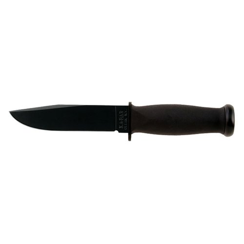 Ka-Bar Kraton Handled Straight Edge Mark 1 Knife , BLACK, 9 3/16-Inch