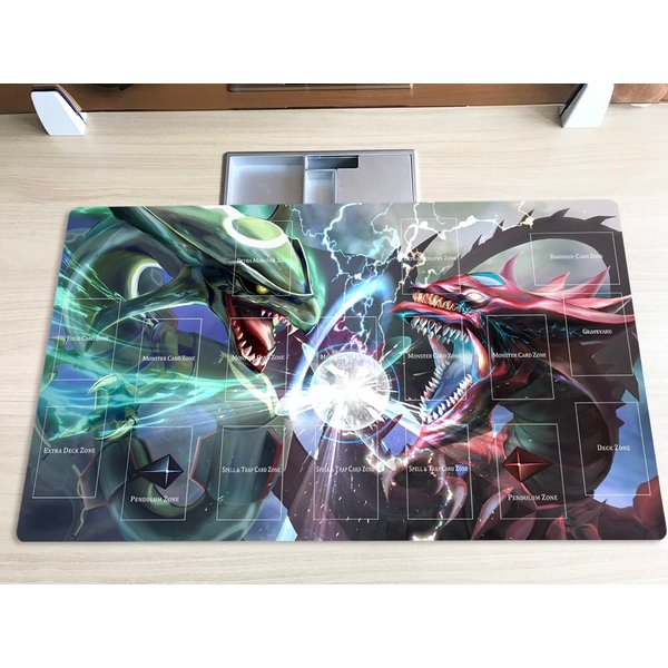 New Mlikemat Playmat Slifer The Sky Dragon TCG CCG OCG Trading Card Game Mat with Zones + Free Bag (ZD039-858-A)