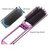 4Pcs Folding brush with mirror, mini travel hair brush for women with portable small compact foldable flip feature for pockets, wallets, bags, purse（Purple, blue, silver, white）