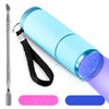 Chumia Mini UV LED Nail Lamp for Gel Nails with 9 LED and Nail Cuticle Pusher Portable Gel LED UV Nail Lamp Stainless Steel Manicure Tool with 2 Pieces Nail Files for Girl Woman Home (Blue)