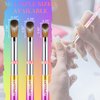 3PCS Acrylic Nail Brush Set, 8/12/14. Kolinsky Nail Art Brushes for Acrylic Application, Sturdy Handle Oval Shaped Acrylic Powder Nail Design Tools for Professional Manicure DIY Home