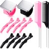 14-Piece Hair Braiding Set: 2 Magnetic Wristbands, 4 Parting Combs, 8 Wide-Tooth Sectioning Clips (Black, Pink)