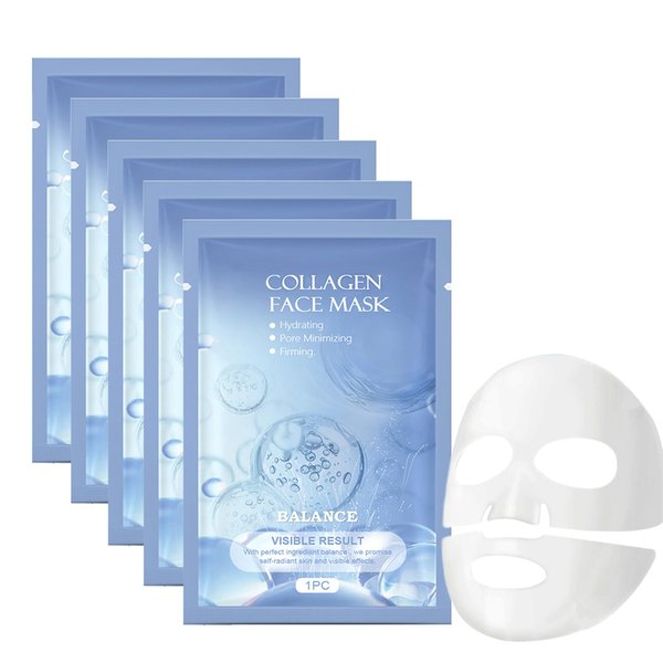 Deep Collagen Mask Overnight, Collagen Overnight Face Mask, Collagen Face Mask Overnight, Face Masks Skincare, Deep Collagen Anti Wrinkle Lifting Mask, Hydrate, Firming, Shrink Pores, Soothe (5PCS)