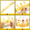 Paper Princess Prince Crowns for Kids Birthday Party Hats Gold for Boys Girls DIY Crown Supplies (Delicate Style,63 Pieces)