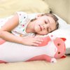 Long Cat Plush 5 Sizes, 120% Extra Filling Giant Plushness Body Pillow, Kawaii Cute Pink Cat Stuffed Animals Soft Stuffed, Extra-Long Pillow Cat Plushies Gift for Girls Kids 20"
