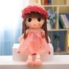 Tvoip Tulle Skirt Princess Plush Toy Phial Dolls Children Girls Doll Cute Little Girl Dolls, 18 Inch (Pink)