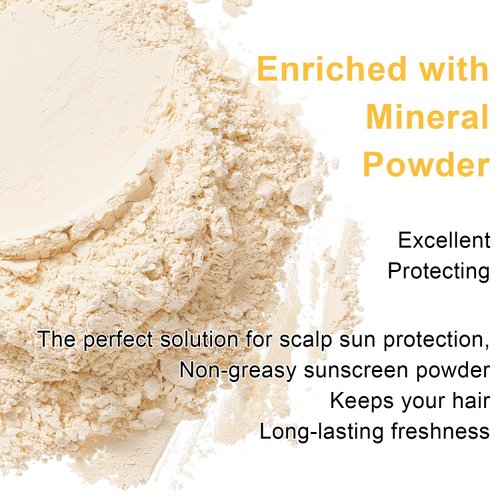 Meilury Mineral Sunscreen Powder, for Scalp & Hair, 0.71 Oz. SPF 35 PA++, Scalp Sunscreen Powder, Broad Spectrum UV Protection, Lightweight, No-Greasy, Cruelty-Free Formula (1pc)