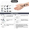 8 Sheets (96PCS) Fighter Jet Temporary Tattoos Themed Birthday Party Supplies Decorations Favors Stickers for Kids Boys Girls Gifts Classroom School Prizes Rewards